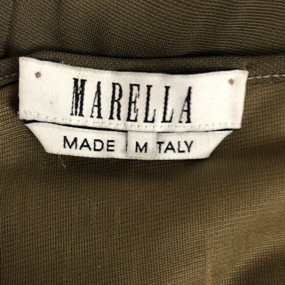 MARELLA Italy Mesh Olive green Maxi Dress size M - Picture 7 of 7